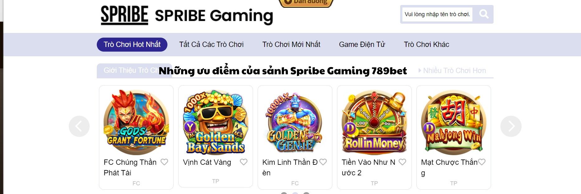 Những ưu điểm của sảnh Spribe Gaming 789bet